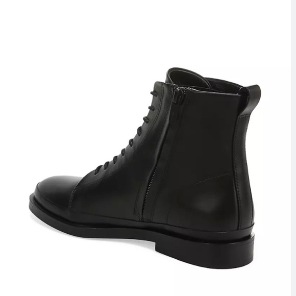 NWT Vince Women’s Cooper Black Leather Lace Up Boots Size 9.5 - Picture 2 of 12
